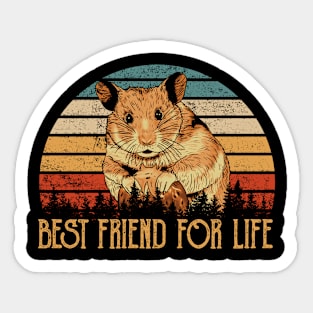 Best Friend For Life Hamster Chic, Stylish Tee for Pet Lovers Sticker